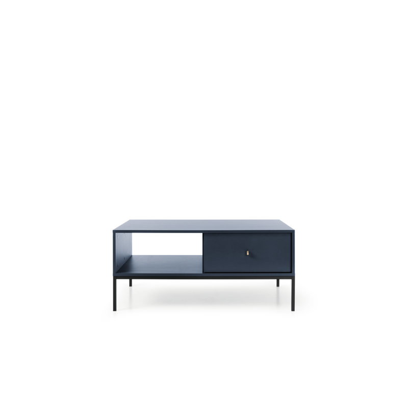 Aaliah Four Leg Coffee Table with Storage, Navy Blue