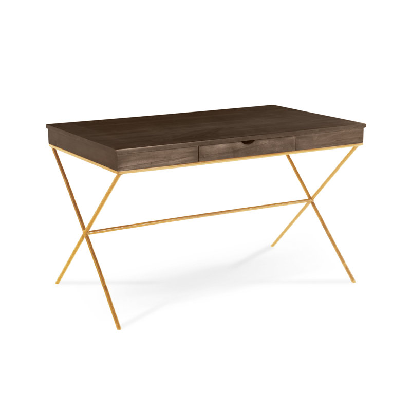 Bureau debout en bois massif Abbott, Or toscan, Blé
