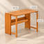 Bureau pliant en bambou brun 40,35 × 21,36 × 29,74 pouces, avec charnières en acier et tablette pour chambre, dortoir ou bureau