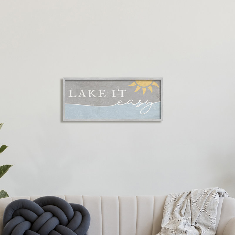 «Lake It Easy», mot de passe nautique, ciel ensoleillé, H 10 po x l 24 po, Estampe numérique Farmhouse