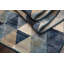 Tapis bleu à motif géométrique-22280860