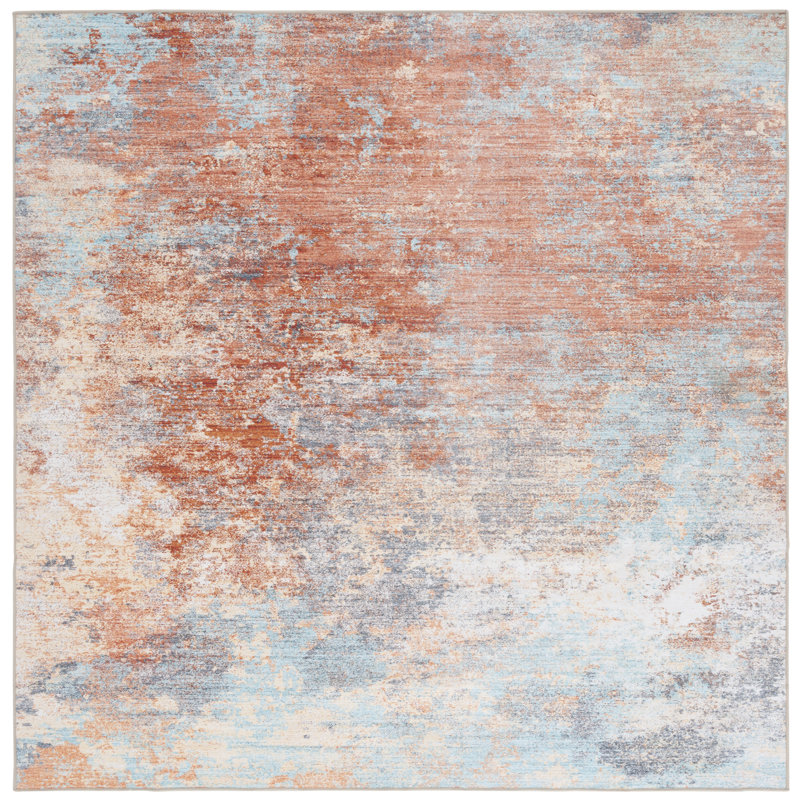 Kochyar Performance Machine Washable Abstract Rug, Square 6'