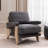 Thickly Padded Linen Solid Wood Armchair-243090306