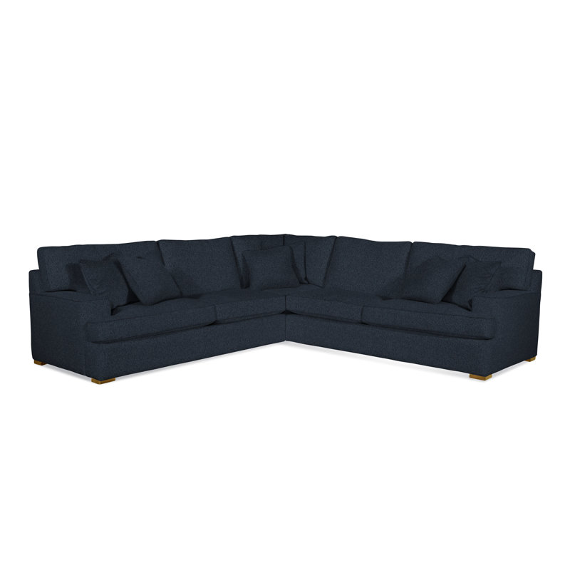 Sadie L-Sectional, Havana Finish, Navy Crypton Performance; 0822-61