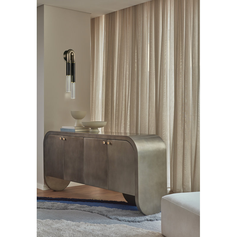 Antonia 2 - Light LED Flush Mounted Sconce, Silver Leaf/Nickel/Charcoal