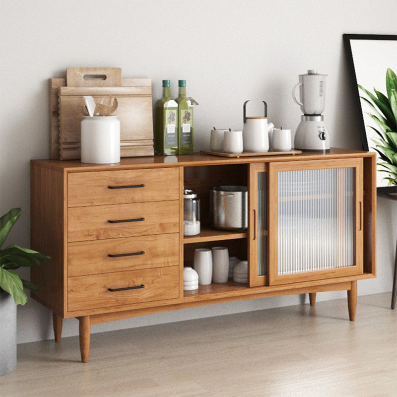 Buffet décoratif de style japonais avec porte coulissante, H 31,5 po x l 47,24 po x P 15,75 po
