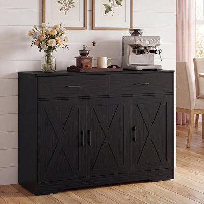 42.5" Sideboard Buffet Cabinet, Kitchen Storage Cabinet with 2 Drawers 3 Doors & Adjustable Shelves, Freestanding Coffee Bar Cabinet for Dining Room