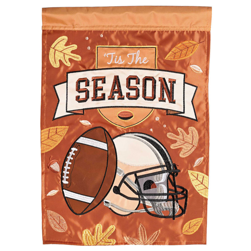 Le football est le polyester à 2 faces de la saison. Drapeau de jardin, 42 po x 29 po
