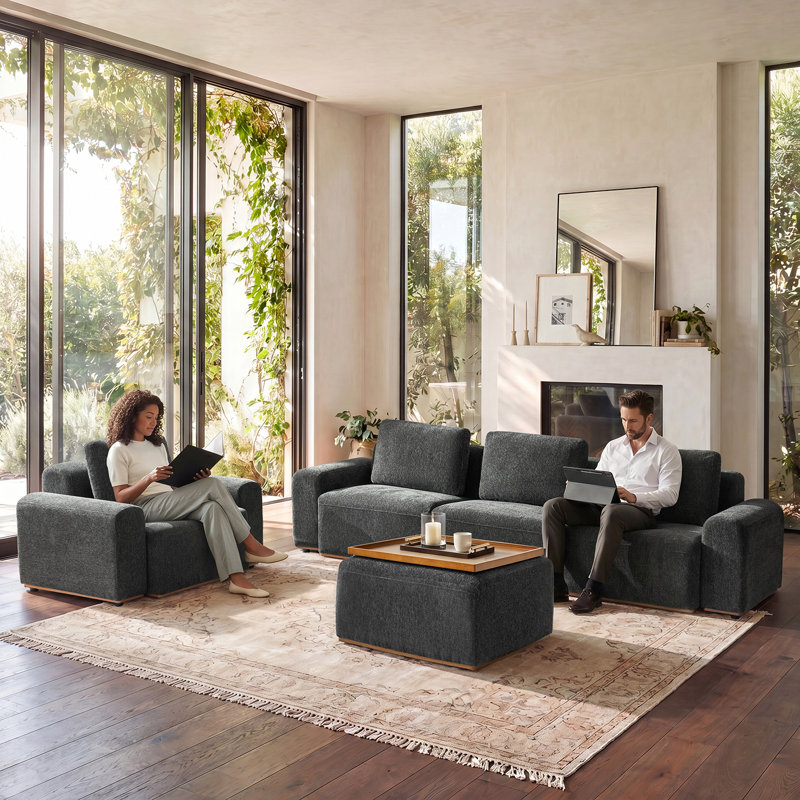 Lavallette Sofia Sectional Sofa, Grey
