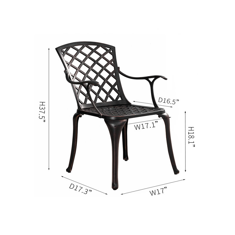 Ensemble de 2 chaises d'extérieur Cliffton, bronze