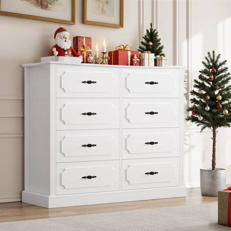 Argatha 8 - Drawer Double Dresser, Modern White