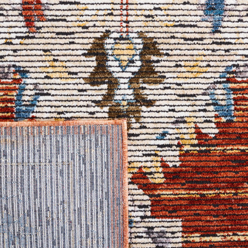 Sierra Ivory and Rust Hand-knotted Wool Area Rug