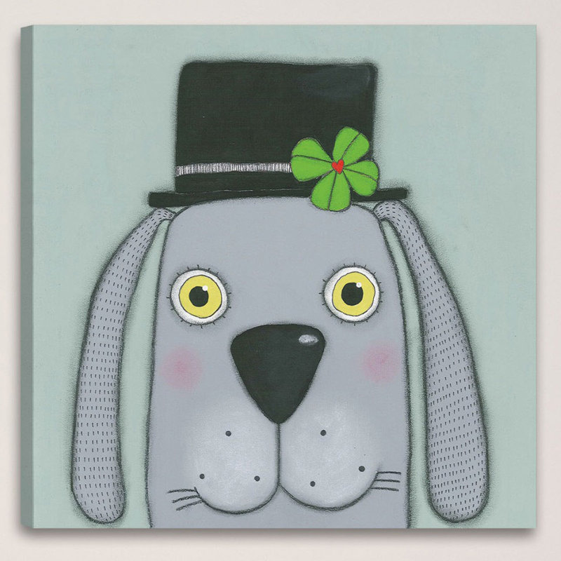 «Dog with a Clover», reproduction sur toile tendue, H 32 po x l 32 po x P 1,5 po
