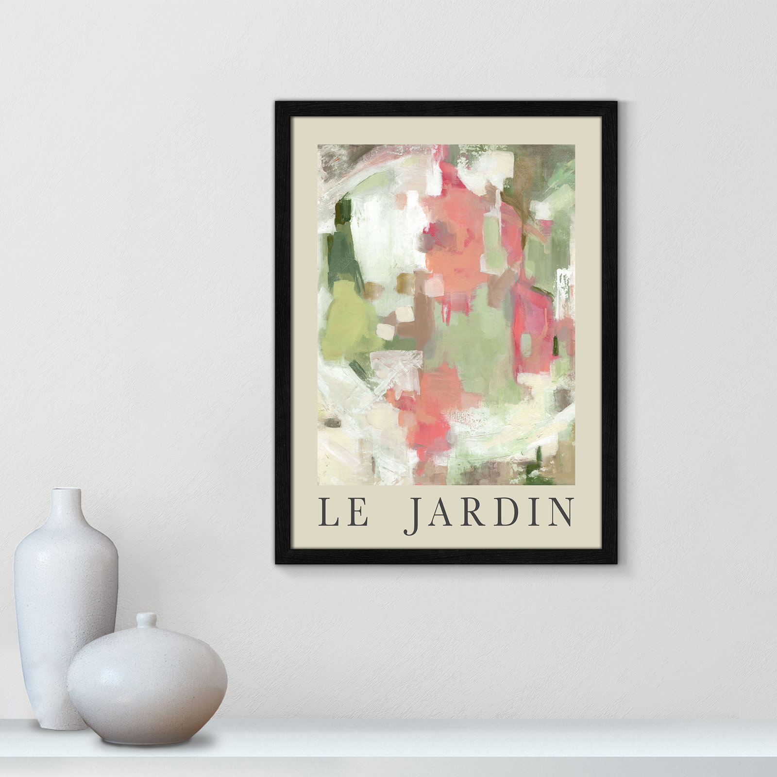 Riya "Le Jardin" Print by Carol Robinson, Black Single Picture Frame, No, 23" H x 17" W x 0.75" D