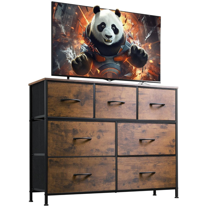 100 cm W Chest of 7 Drawers, Light Grey