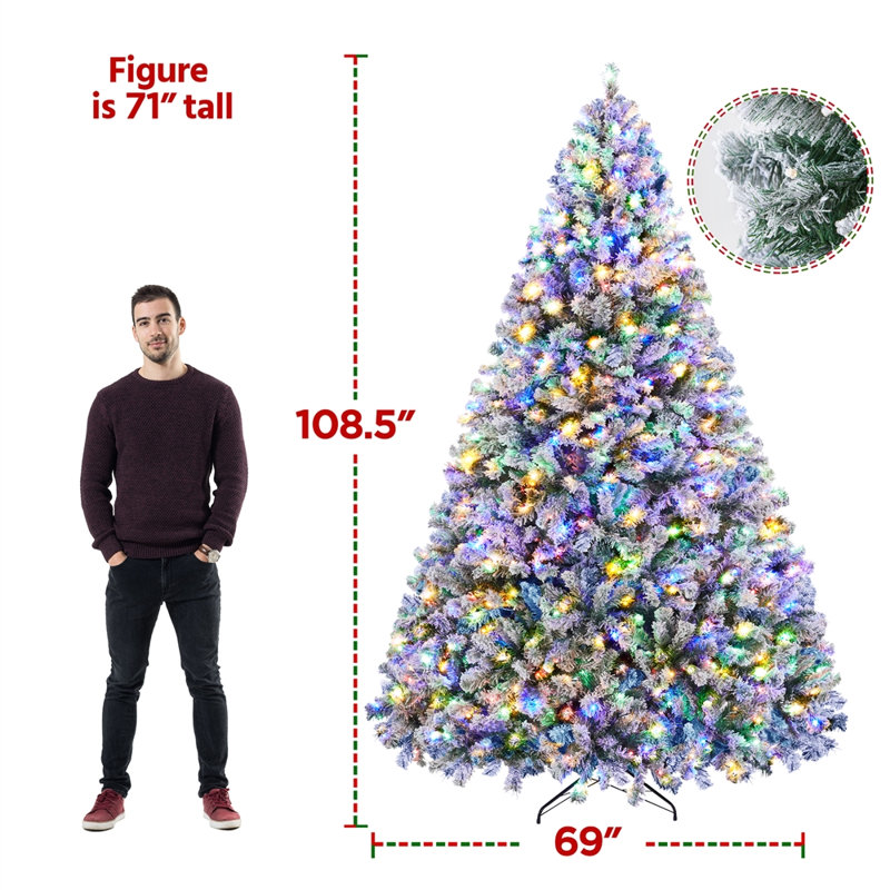 Arbre de Noël artificiel en épinette Jaleana, 9', Vert
