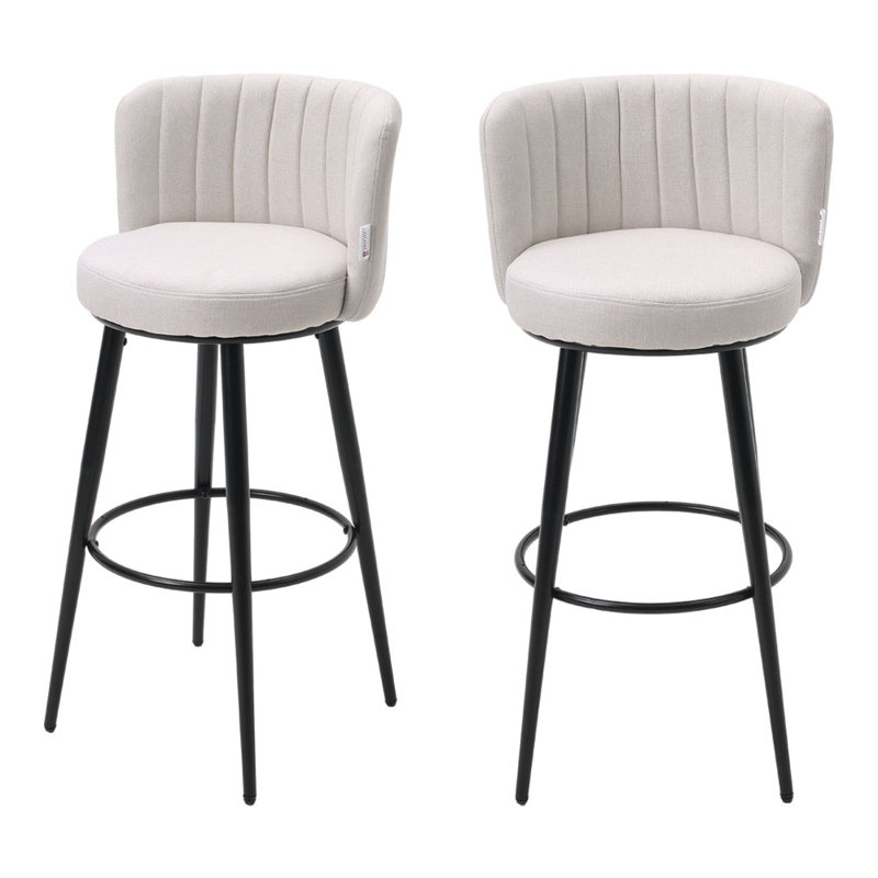Nobleton Upholstered Counter Stool, White