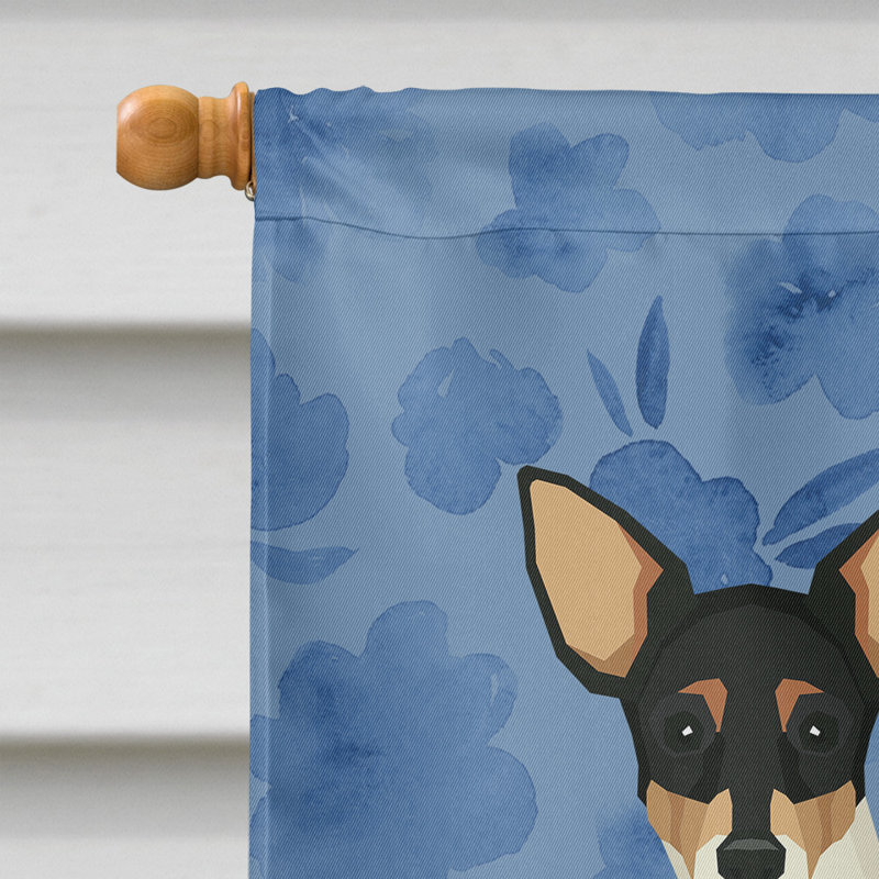 Caniche en polyester à 2 côtés 40 x 28 po standard welcome drapeau maison, Fox-terrier nain 1