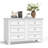 Farmhouse 6-Drawer Dresser 47" Wide, Double Dresser TV Stand with Vintage Handles for Bedroom & Living Room-2017173913
