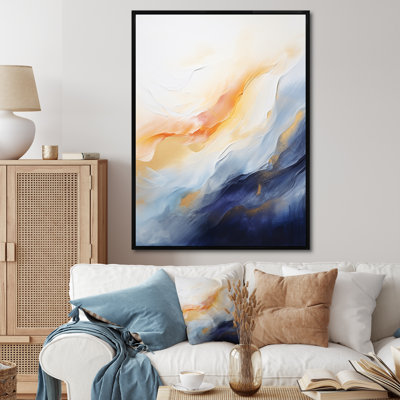 Tempête de marbre bleu et jaune II - art mural abstrait