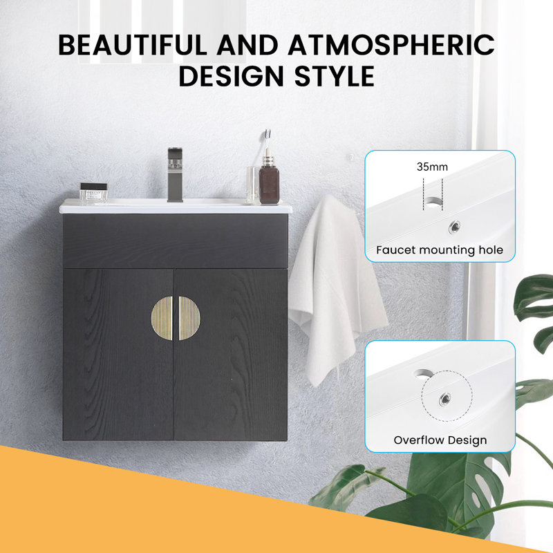 Kadera 20'' Single Bathroom Vanity with Ceramic Top