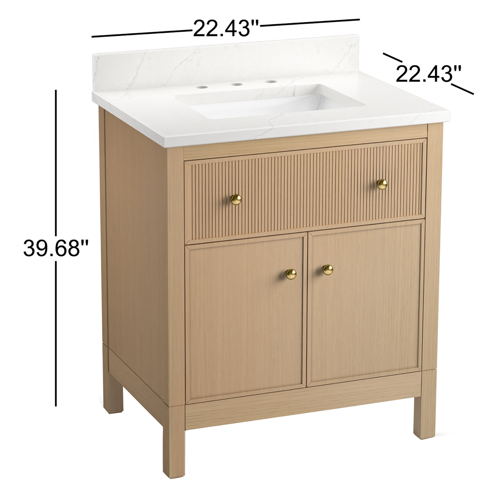 Malin 31" Single Bathroom Vanity, Oak, 39.68'' H X 30'' W x 22.43'' D, Oak