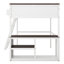 Grand lit mezzanine avec bureau, tablette ouverte et boîte de rangement, station de recharge USB, lit mezzanine avec barrière de sécurité et échelle