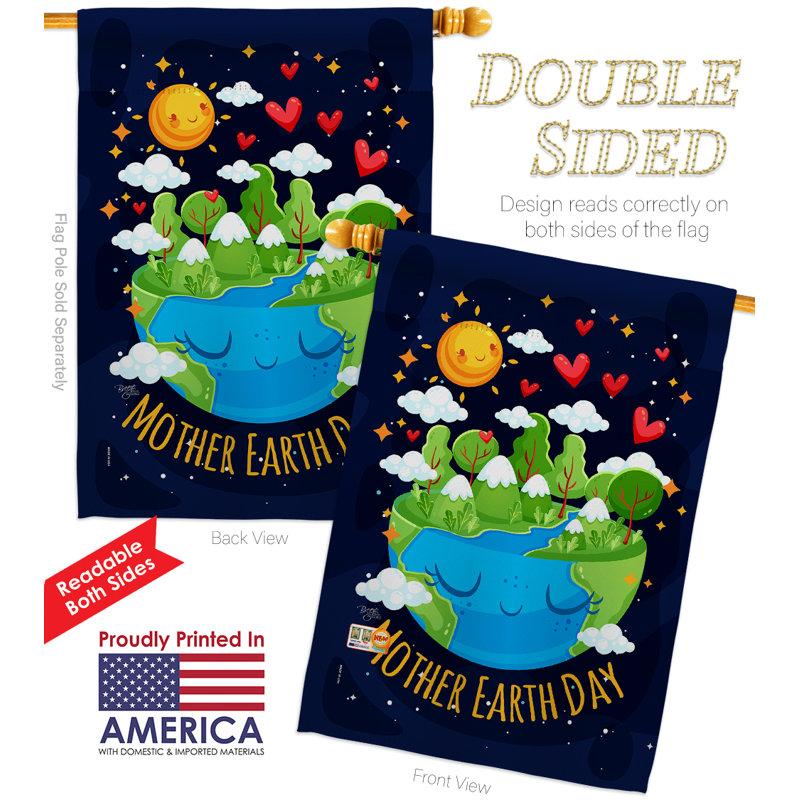 Double Sided 40'' H x 28'' W Polyester Flag Set