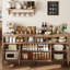 Buffet 65,8 po à 3 niveaux avec portes cannelées et poignée dorée pour la cuisine, le vestibule et la salle à manger-675419950