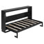 Lit escamotable simple pliant latéral simple avec motif imprimé tendance, éclairage DEL sous le lit et prise USB intégrée - Design compact - noir-656720009-656720008