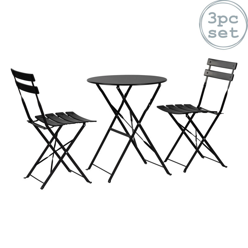2 - Person Round Patio Dining Set, Black