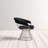 Pangea Home Fern Modern Black Faux Vegan Leather Accent Chair with Silver Metal Wire Base – Contemporary Armchair for Living Room or Dining Space-33064540-33064541