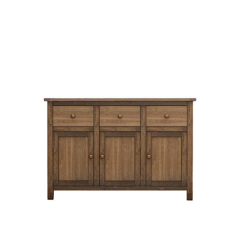 Solid Wood Sideboard (Long), Light Gray