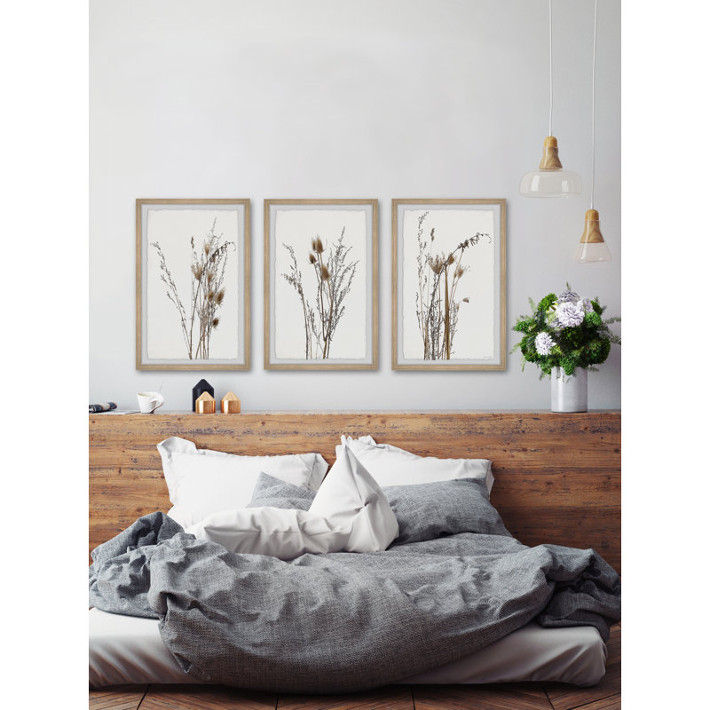 Triptyque brun, H 30 po x l 20 po