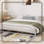 Base de lit plateforme robuste en métal, base de lit à profil bas, sommier avec support en lattes d'acier-2073659417-2073659423