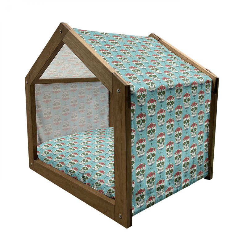 Niche pour chien en bois vert, H 32,28 po x l 39,37 po x P 28,35 po