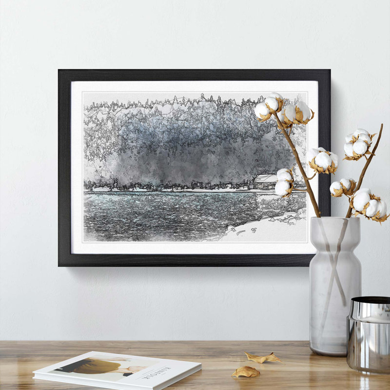 Lake Louise in Banff Canada in Abstract - Picture Frame Graphic Art Print, Black Framed, 27cm H x 36cm W x 2cm D