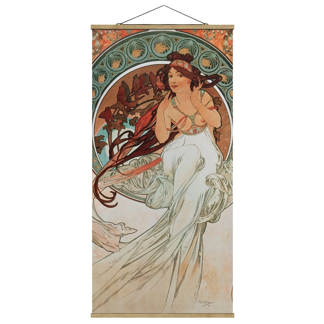 Grafikdruck The Music von Alfons Mucha