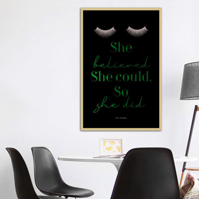 She Believed - reproduction d'art textuel