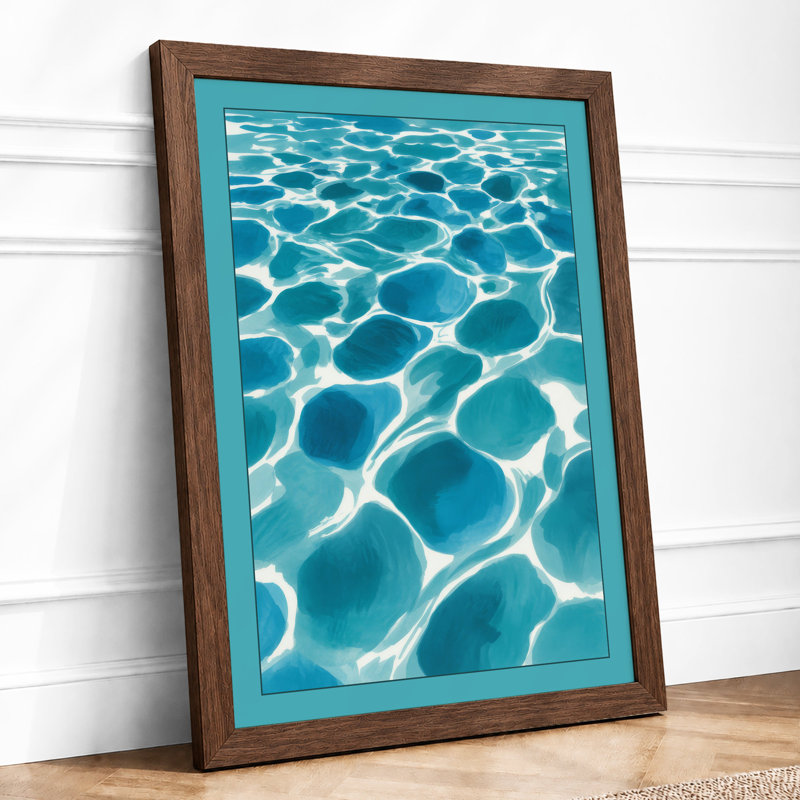 Water Light Dance Abstract - Framed Print, A1 - 84.1 x 59.4 cm, Walnut