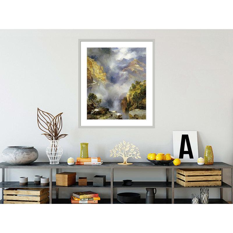 «Mist In The Canyon» par Thomas Moran - Impression Giclée sur cadre, H 39,15 po x l 33,5 po