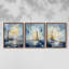 Série Sea and Shore Cxxvi - Ensemble de 3 estampes numériques encadrées - Prêt à être accroché-107267560-107267556