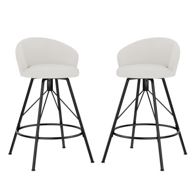 Upholstered Counter Stool With Metal Frame