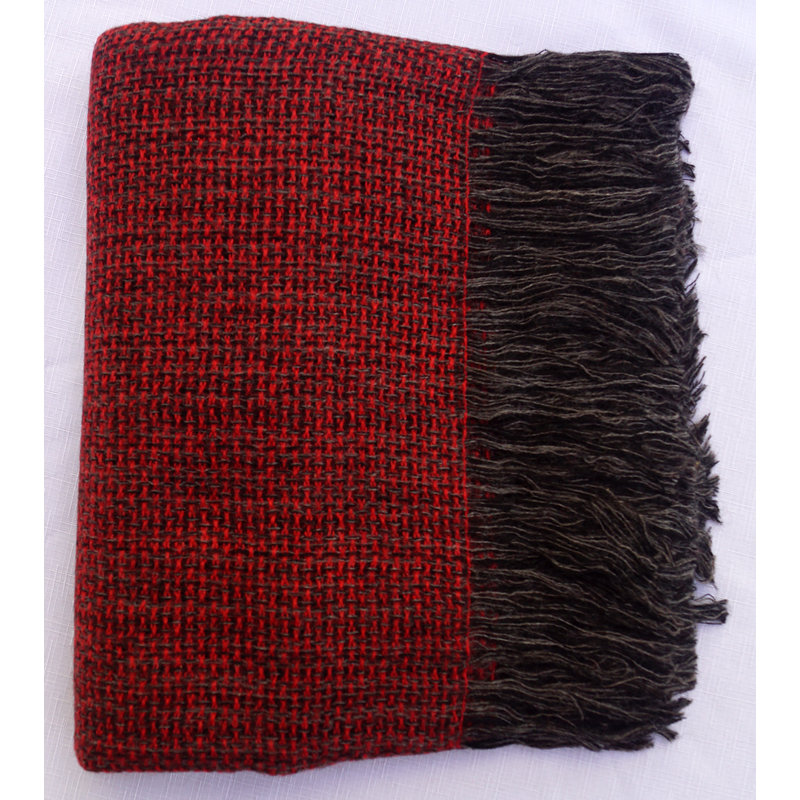 Hand Woven Throw Blanket, Red