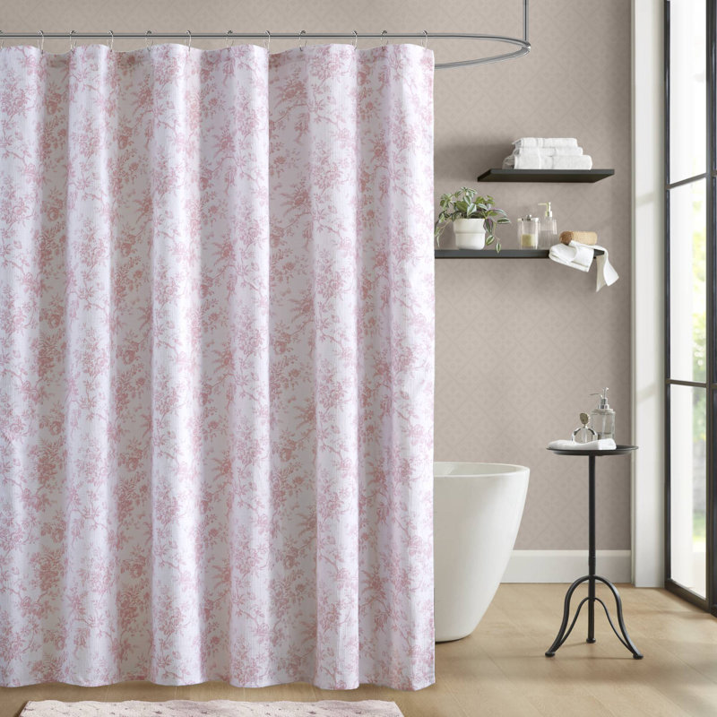 Rideau de douche Walled Garden, H 84 po x l 72 po, Rose