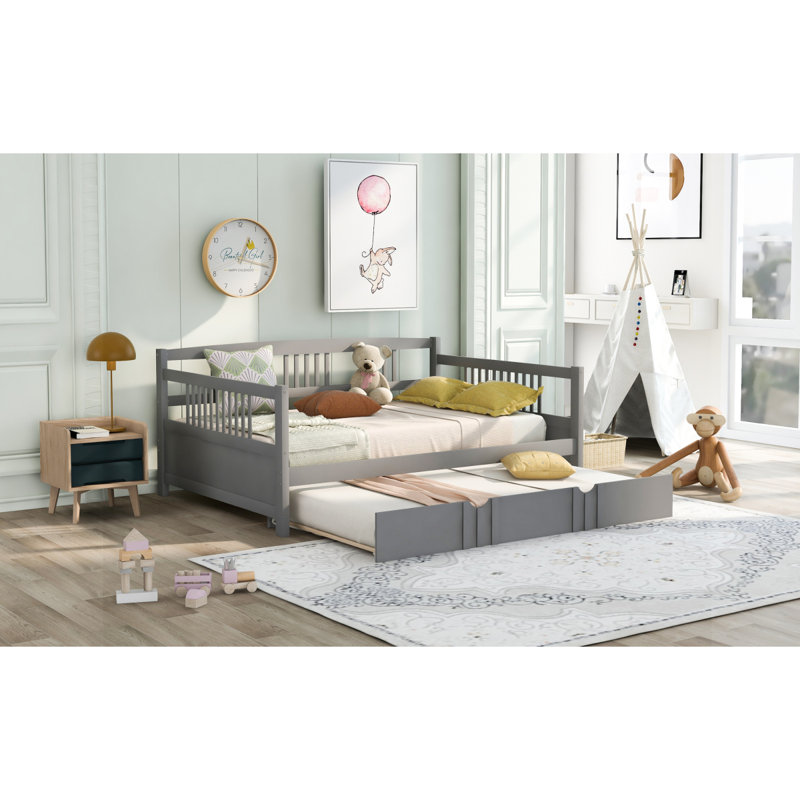 Daybed Wood Bed with   Trundle,