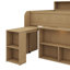 Lit mezzanine double en bois équipé de nombreuses tablettes de rangement, d'un bureau et d'un éclairage à DEL-1073505943