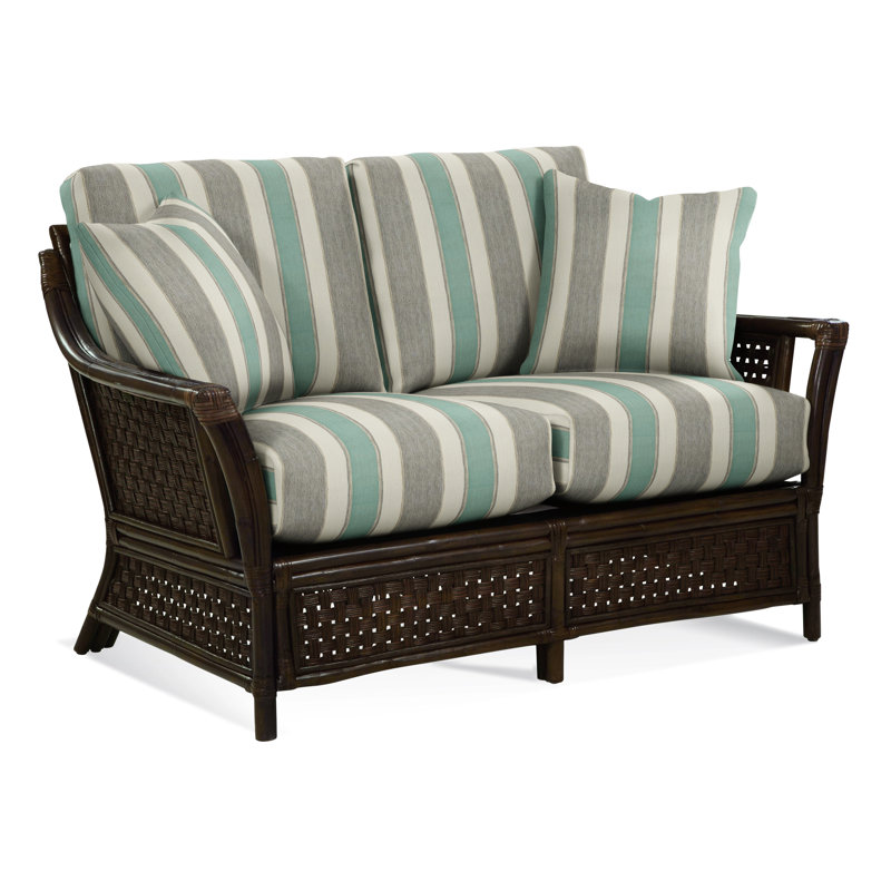 Boca Upholstered 55'' Loveseat, Black Buffalo Check; , Coffee