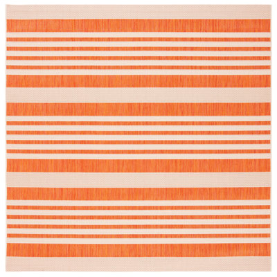 Tapis rayé terre cuite / beige Arneshia