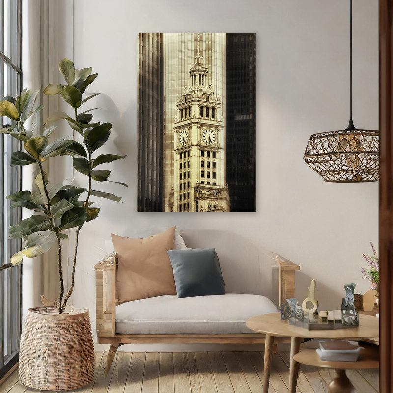 Chicago Wrigley, paysage urbain, photographie, art rétro, H 48 po x l 32 po
